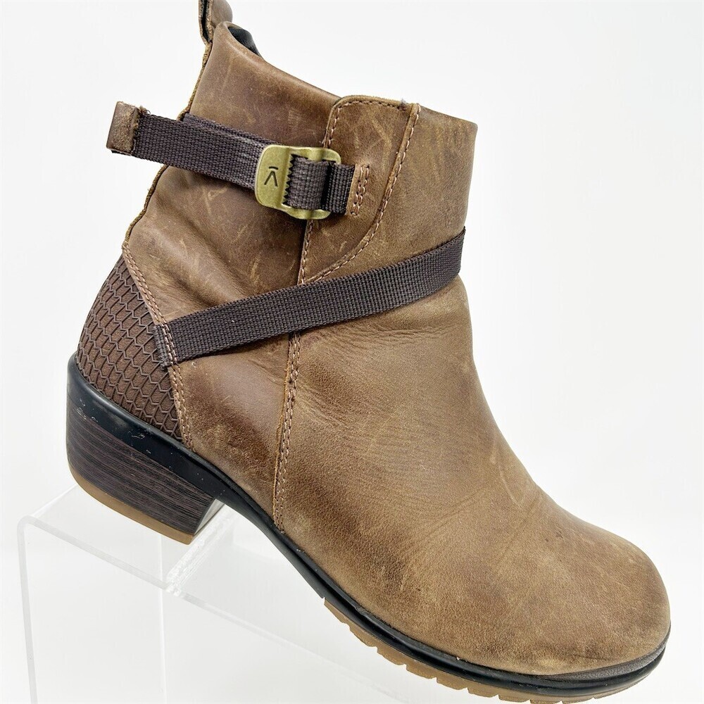 KEEN Morrison Mid Womens Brown Ankle Booties Side Zip Strap Buckle Size 7